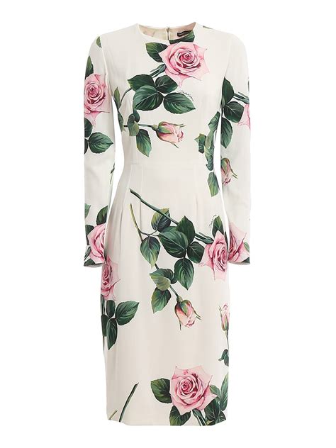 dolce gabbana white rose dress|More.